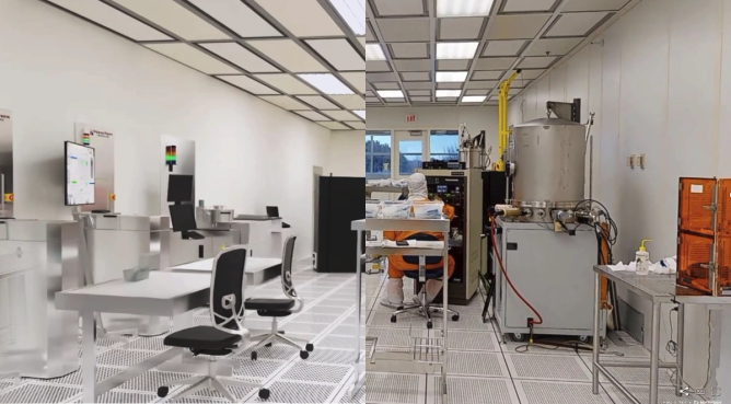 A virtual reality depiction of a clean-lab setting