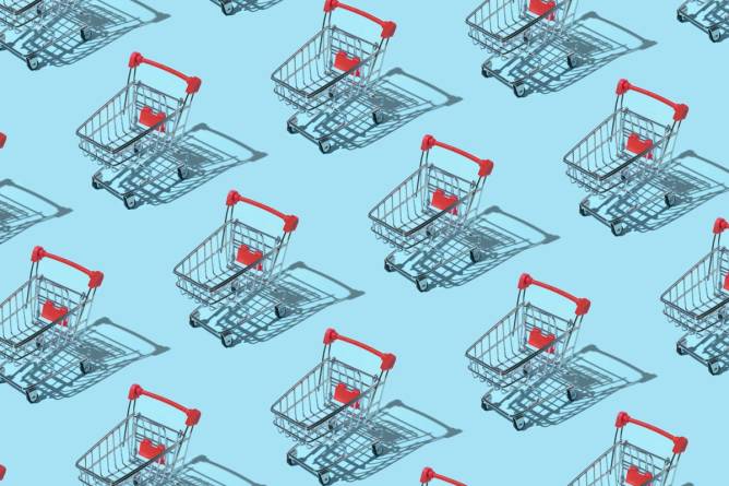 Background of shopping carts