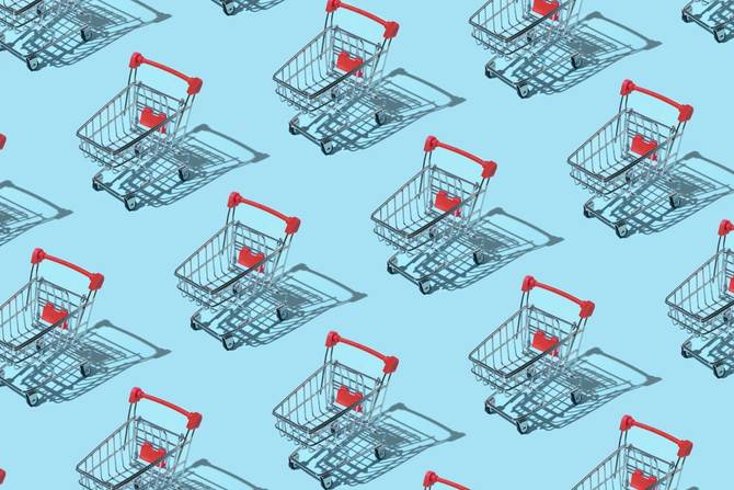 Background of shopping carts