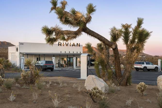 Rivian's new charging outpost in Joshua Tree