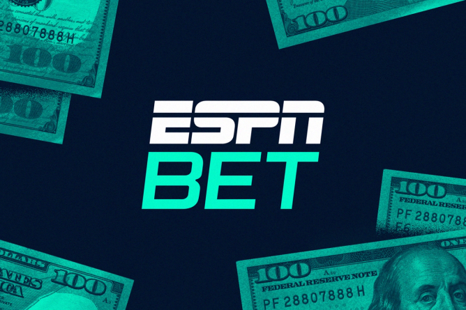 ESPN Bet logo surrounded by money