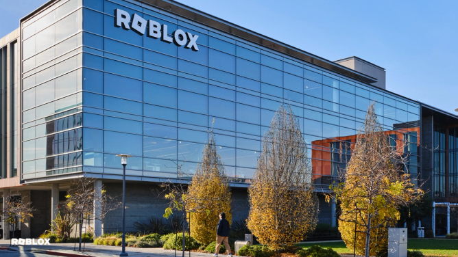 The exterior of Roblox's office in San Mateo, California