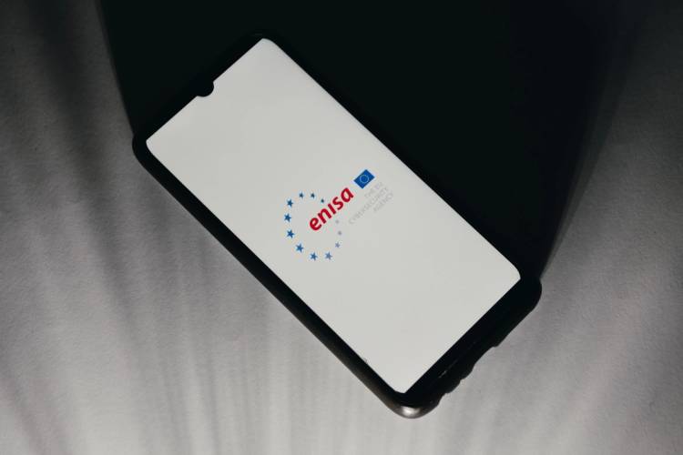 A smartphone with the word ENISA on it.