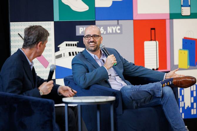 Richard Kestenbaum (left) and Jose Nino (right) on stage at The Lead Innovation Summit