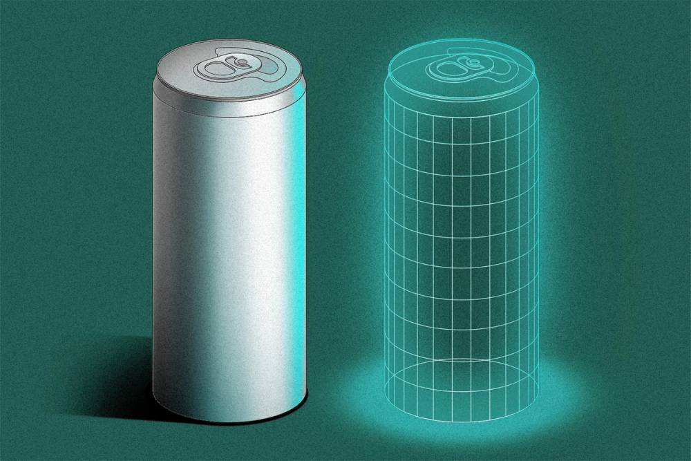 An illustration of a physical and digital twin version of an energy can