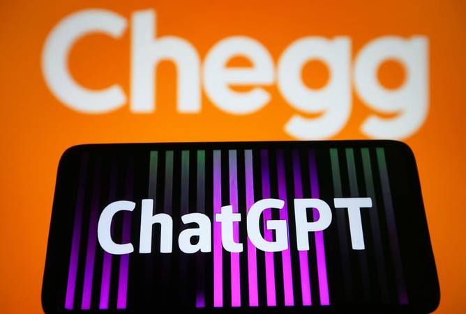 ChatGPT and Chegg logos