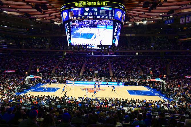 A view of Madison Square Garden during a game between the New York Knicks and the Orlando Magic