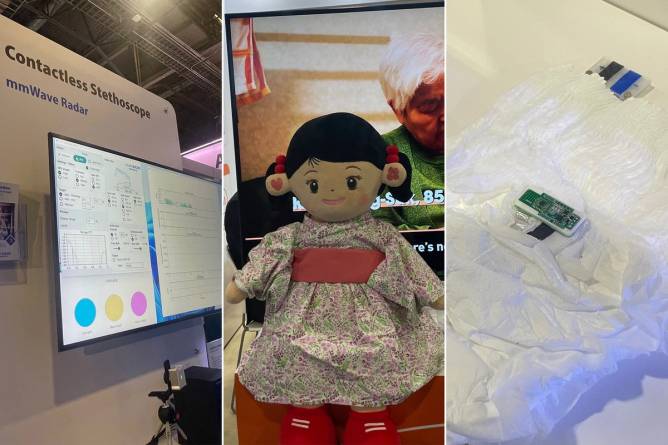 Mashup of photos of tech devices taken at CES 2025