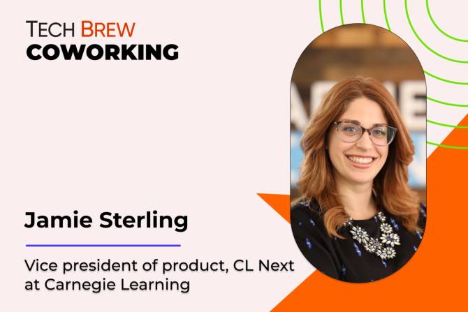 Graphic featuring a headshot of Jamie Sterling of CLNext at Carnegie Learning.