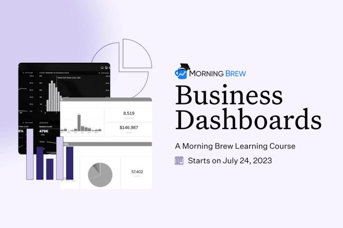 Morning Brew Learning presents the "Business Dashboards" course