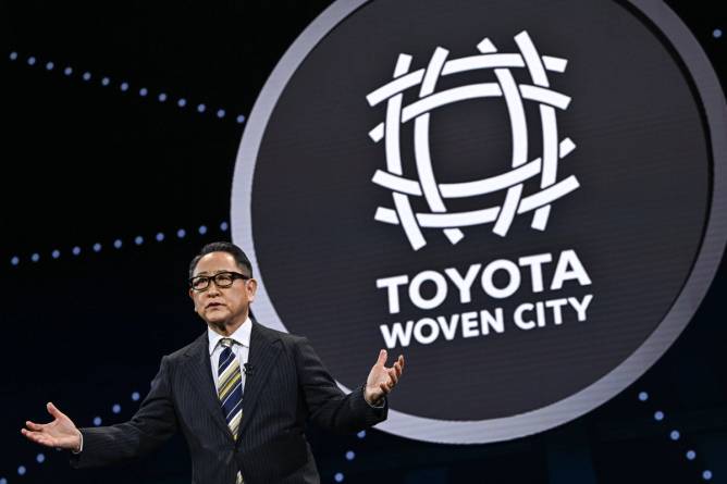 Toyota Chairman Akio Toyoda at CES 2025 in Las Vegas