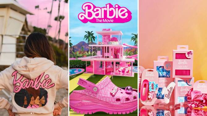 imagery of Barbie movie collabs