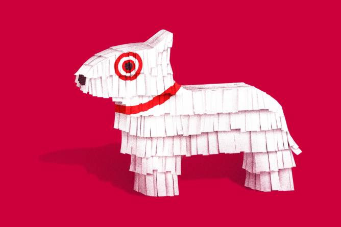 Target's Bullseye in a form of a pinata.