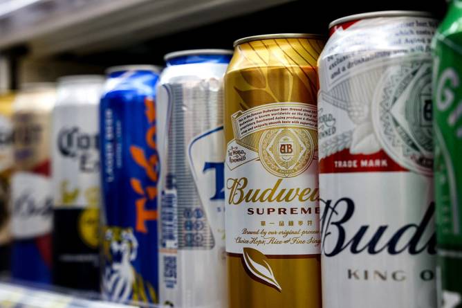 Assorted beer cans