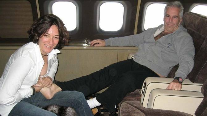 Ghislaine Maxwell and Jeffrey Epstein on a private plane