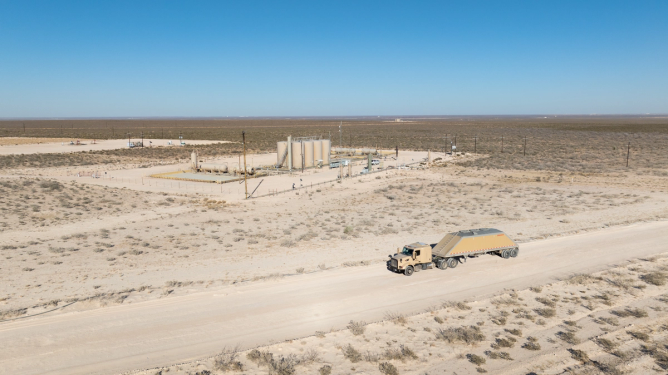 A Kodiak autonomous truck in Texas's Permian Basin.