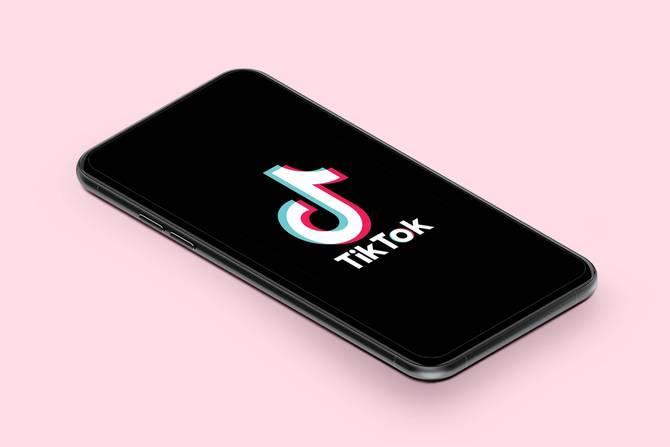 A smartphone that displays the TikTok logo