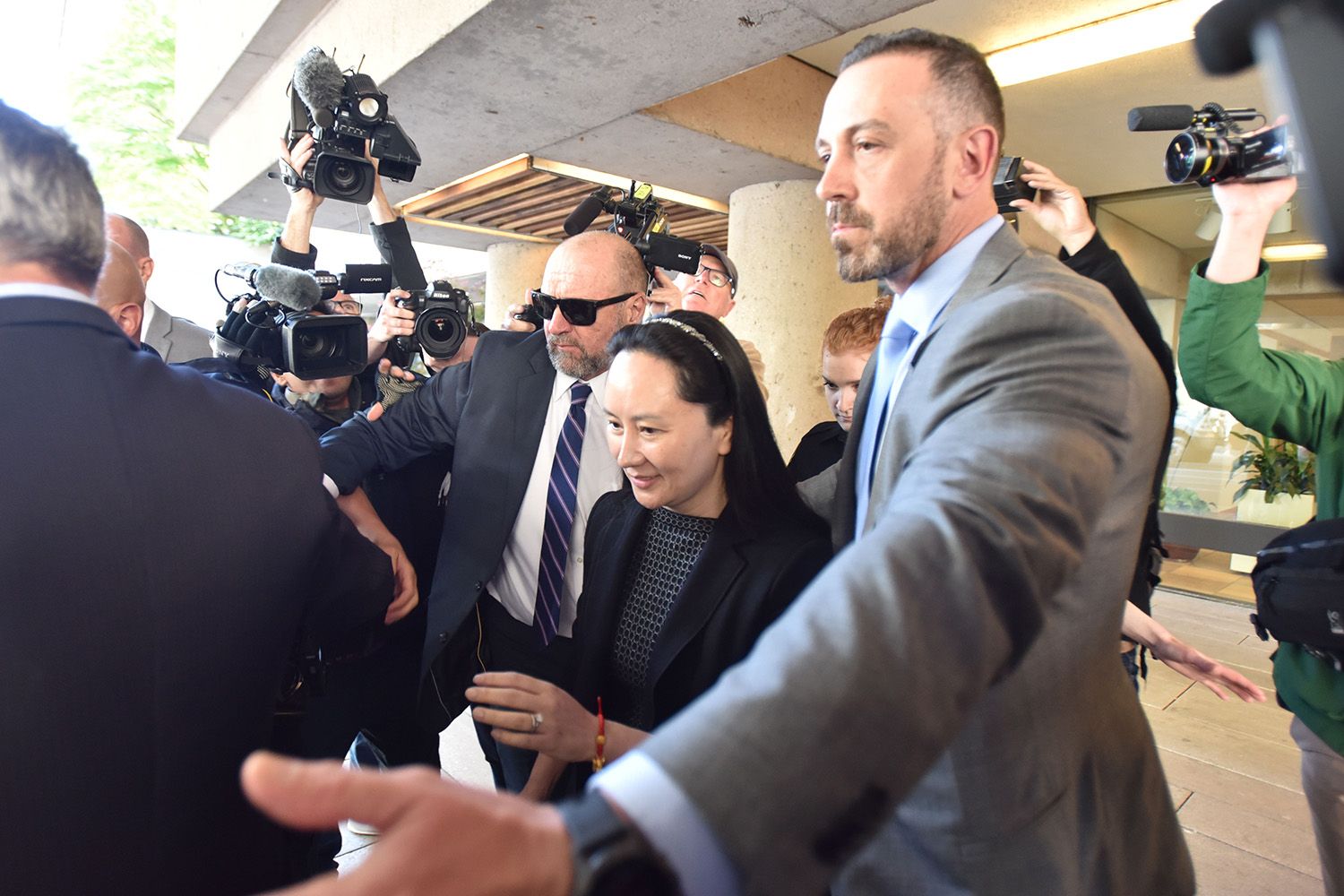 Huawei Chief Financial Officer, Meng Wanzhou, leaves British Columbia Supreme Court in Vancouver.