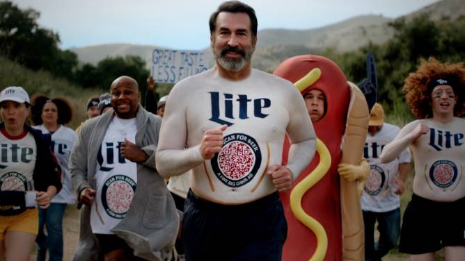 Rob Riggle in Miller Lite's 2024 Super Bowl campaign