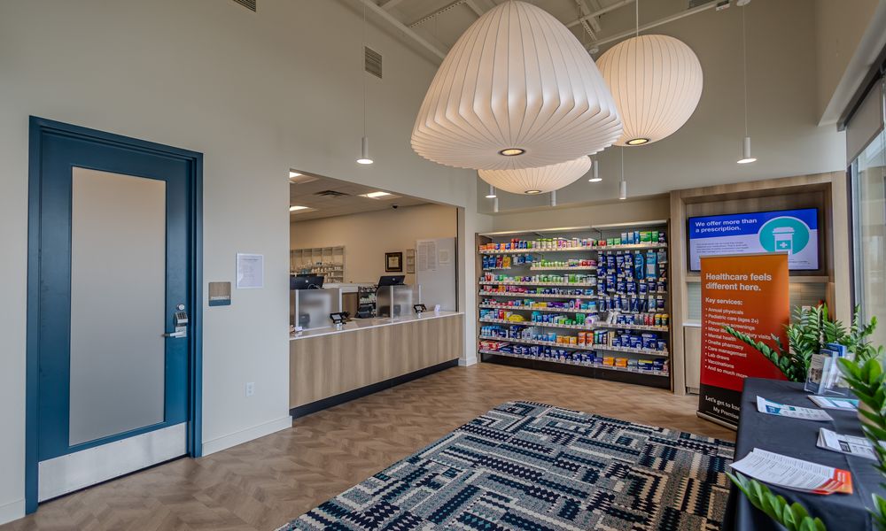The lobby of Pella Corporation's wellness center.