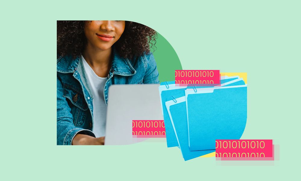 Women typing on computer, code