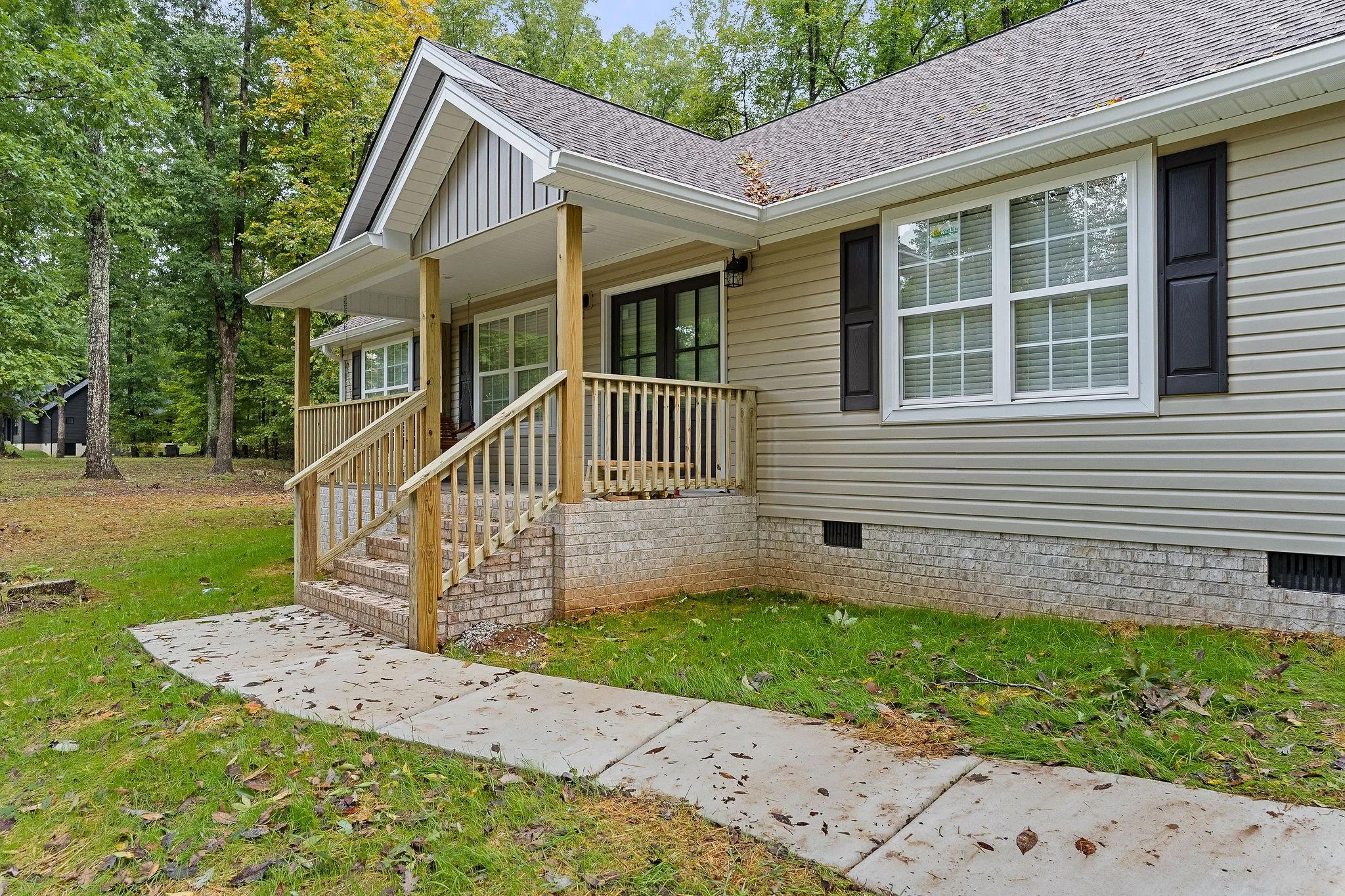 Up front view of home