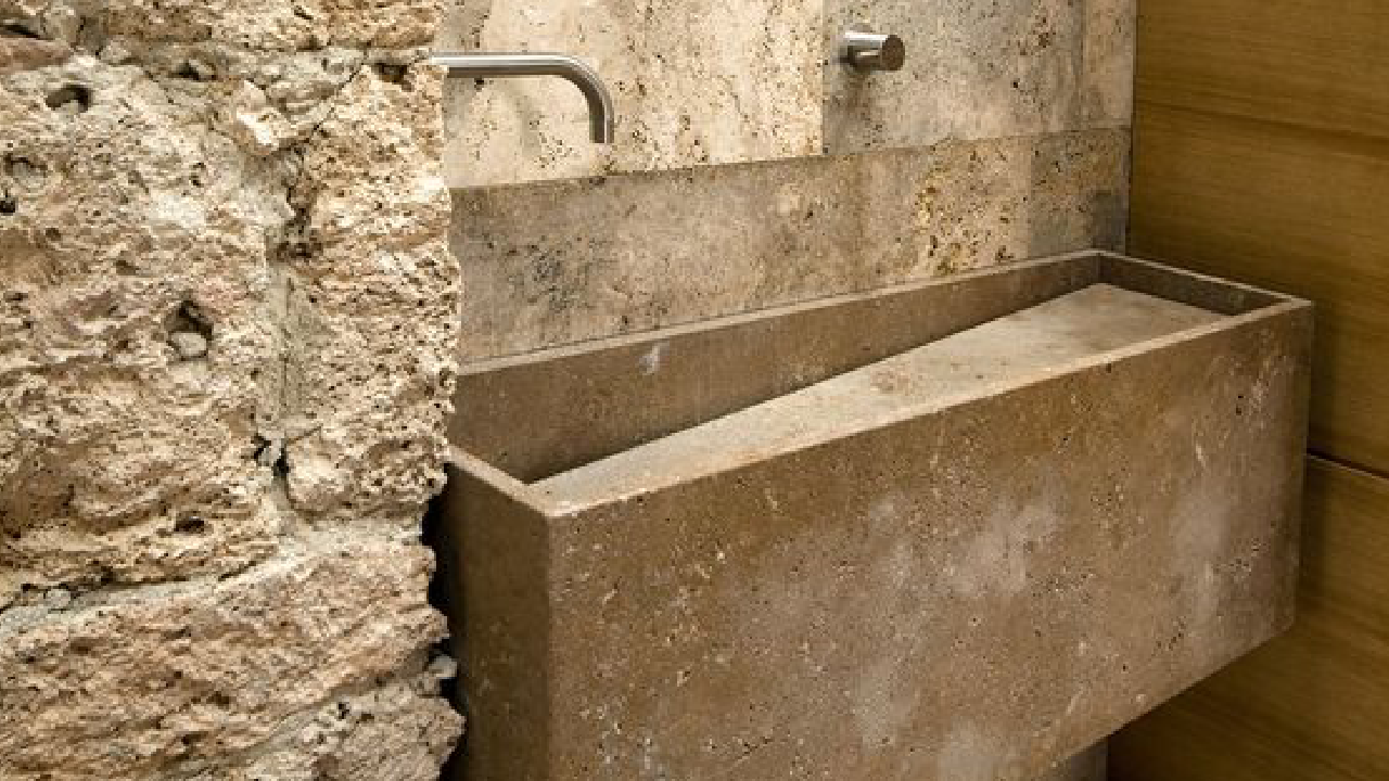 Bacha de Baño Mármol Travertino — Travertino