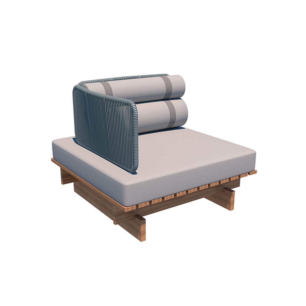 Sillón Danúbio cuerda trenzada con 1 brazo