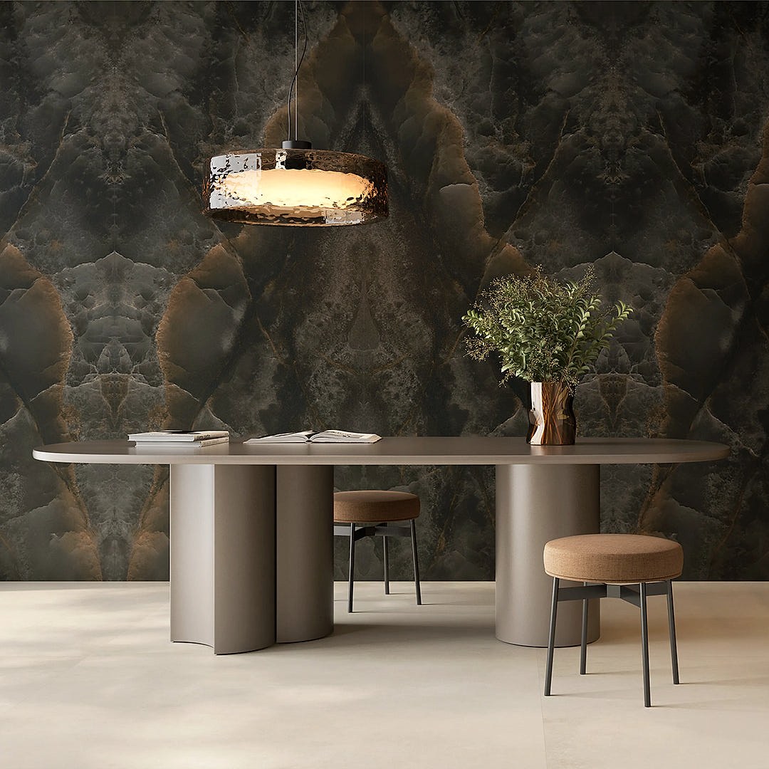Purastone prima – Onyx Black — el material en un ambiente