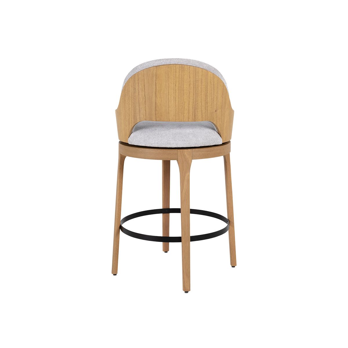 Banqueta Yves giratoria baja respaldo de madera