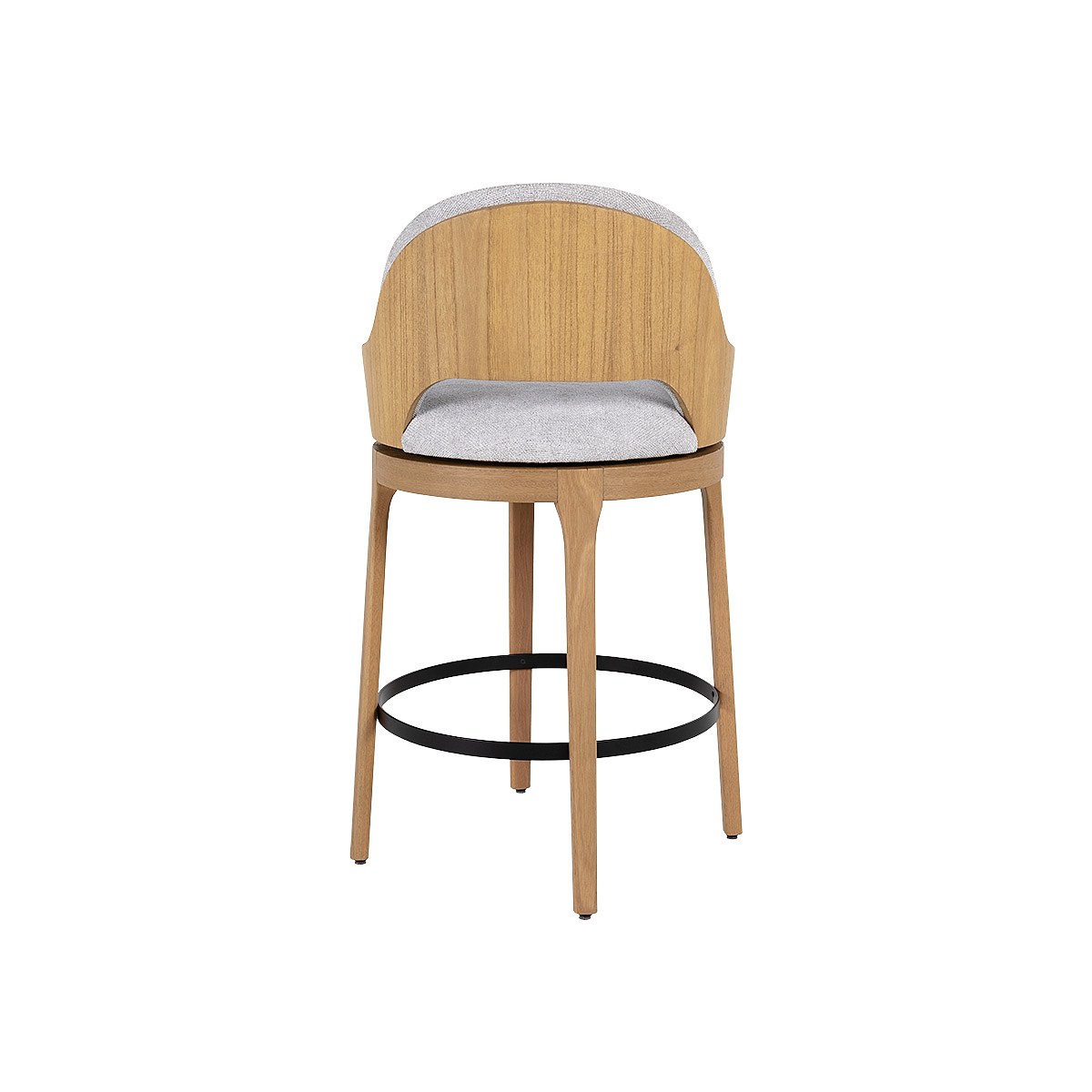 Banqueta Yves giratoria baja respaldo de madera