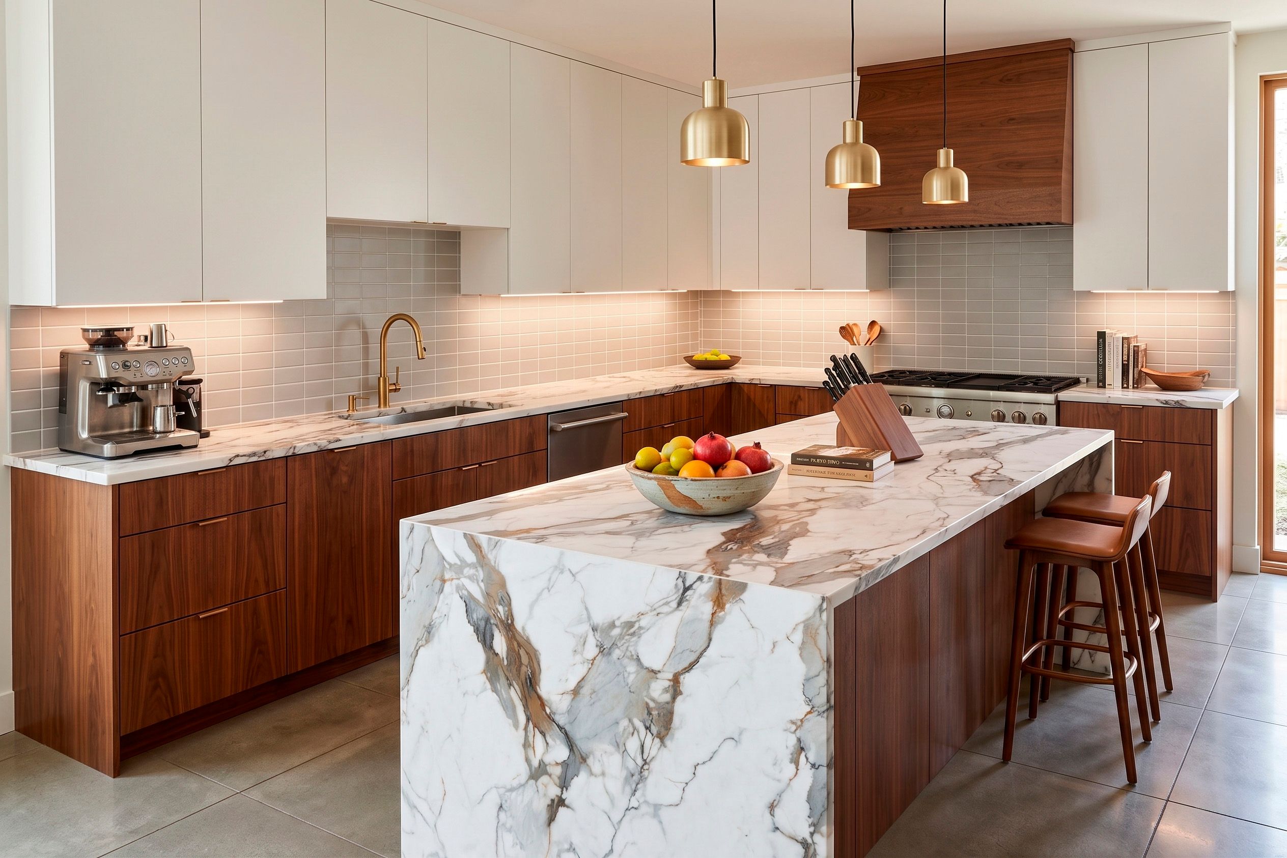 Purastone prima – Calacatta Antico — el material en un ambiente