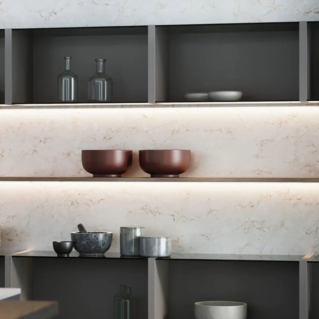 Purastone – Bianco Luxe — el material en un ambiente
