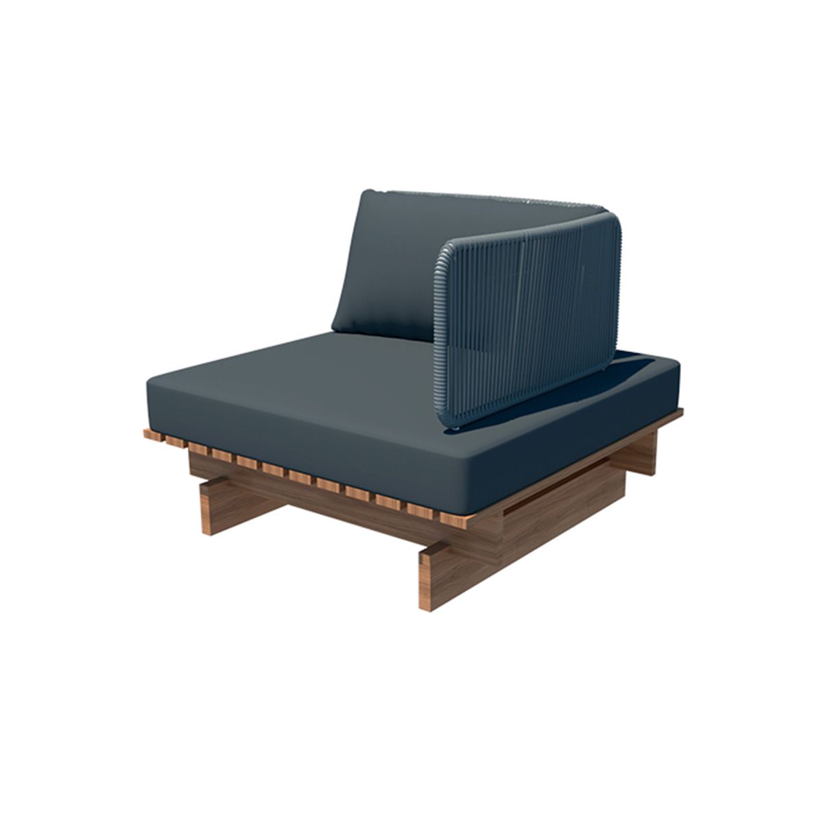 Sillón Danúbio cuerda trenzada con 1 brazo