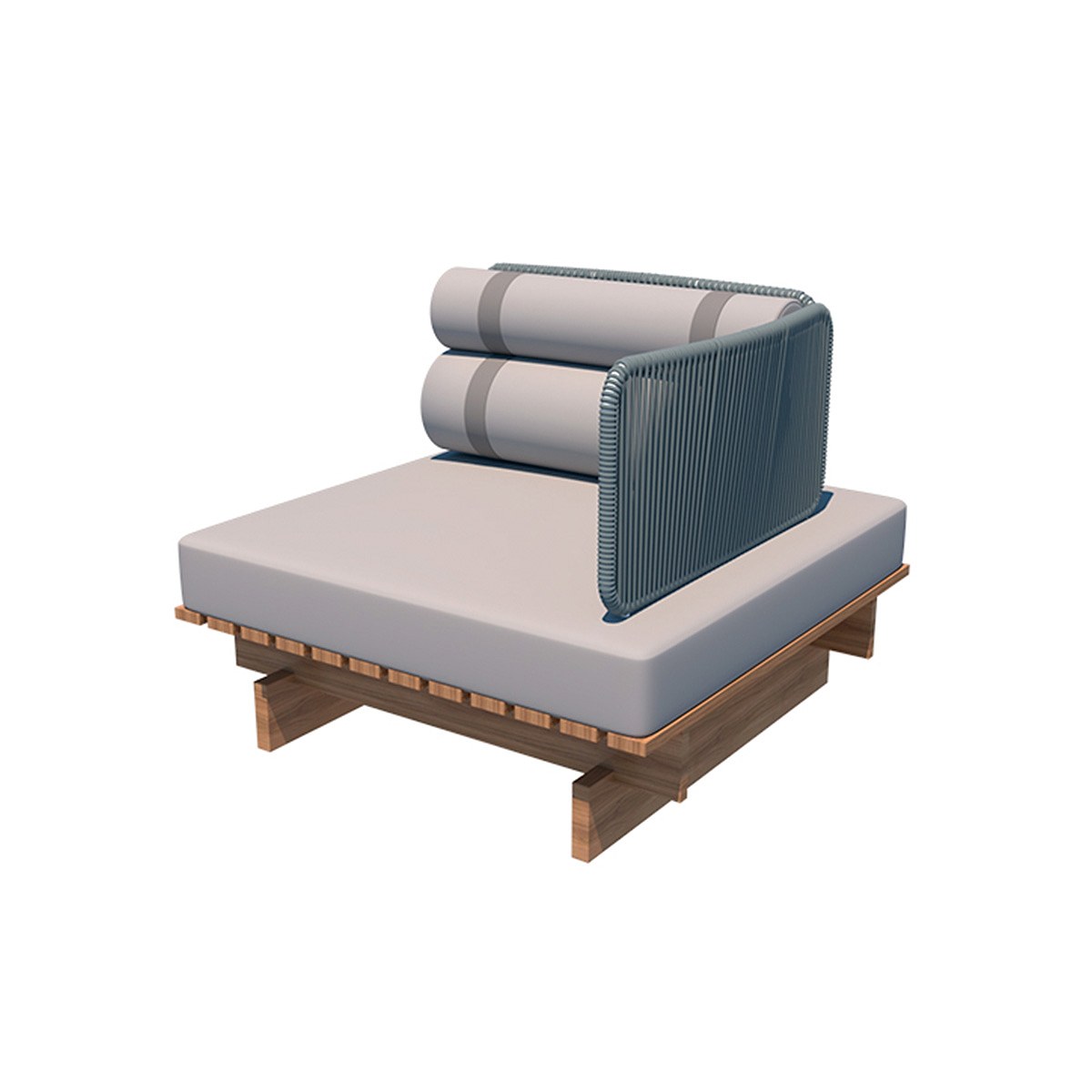 Sillón Danúbio cuerda trenzada con 1 brazo