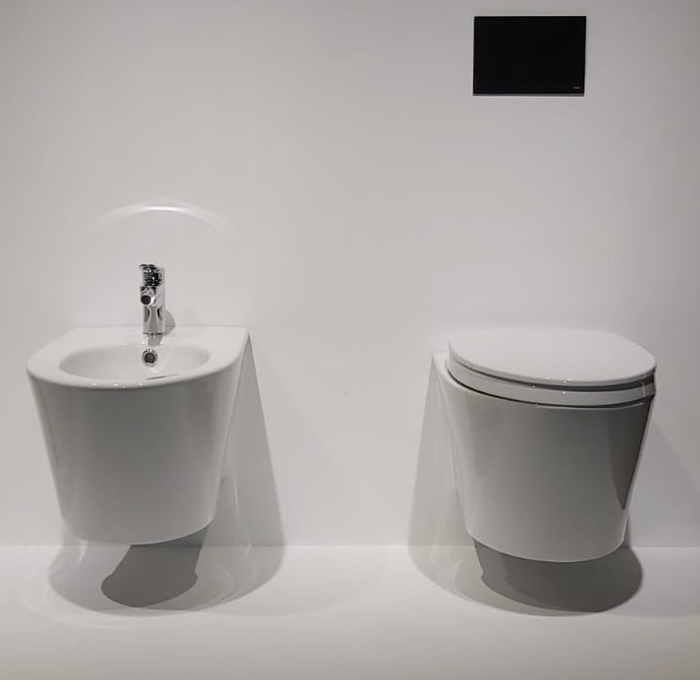 TOTO Inodoro De Colgar C762 Con Bidet De Colgar Avante BW822 — piedra natural