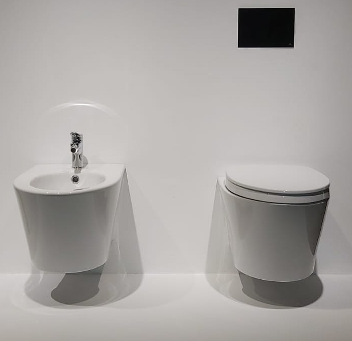 TOTO Inodoro De Colgar C762 Con Bidet De Colgar Avante BW822 — piedra natural