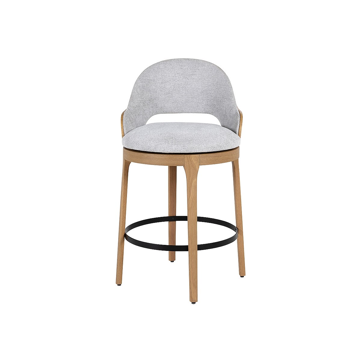 Banqueta Yves giratoria baja respaldo de madera