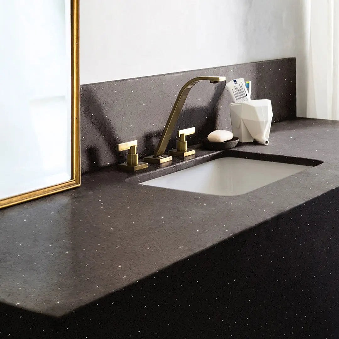 Purastone – Negro Glitter — placa entera