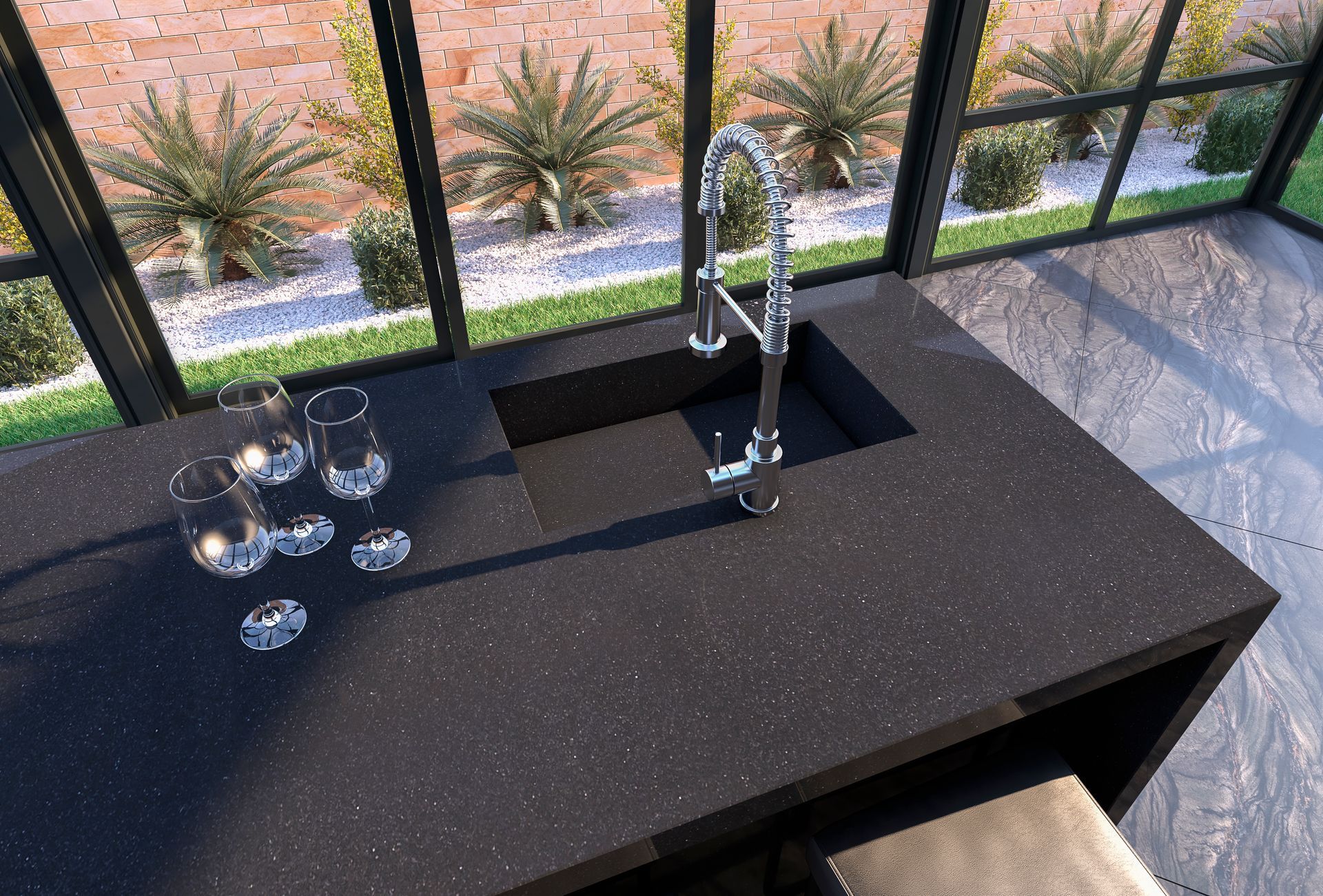 Purastone – Negro Betún — el material en un ambiente