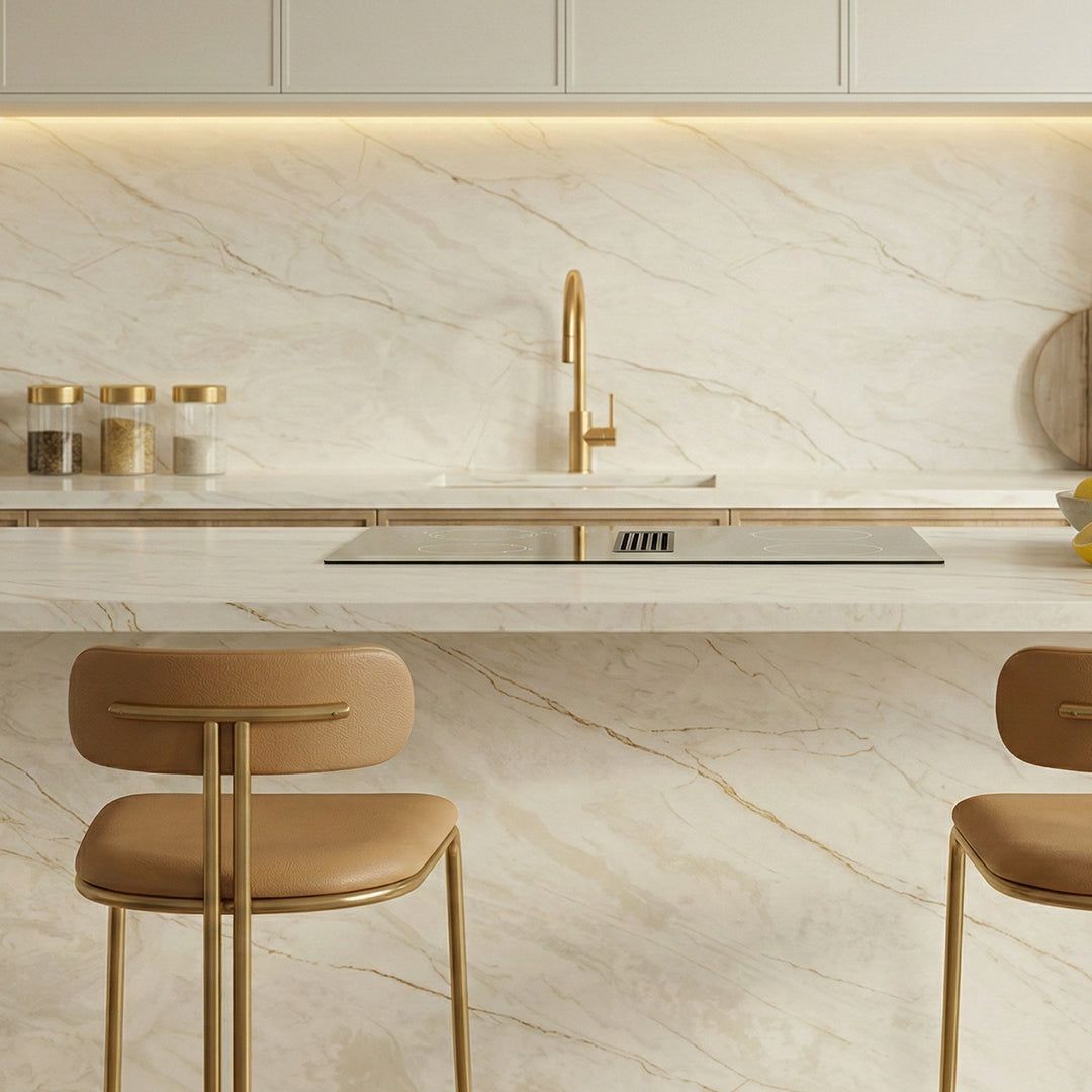Purastone prima – Vena Oro — el material en un ambiente