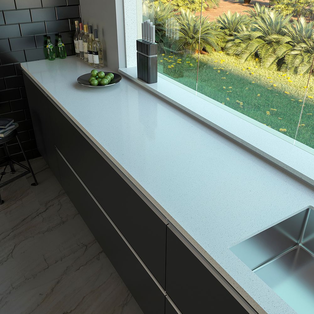 Purastone – Blanco Cana — el material en un ambiente