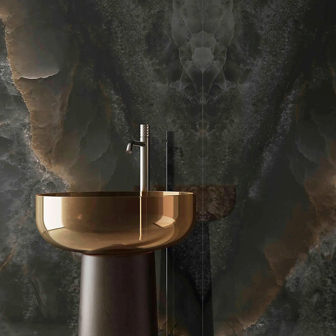 Purastone prima – Onyx Black — el material en un ambiente