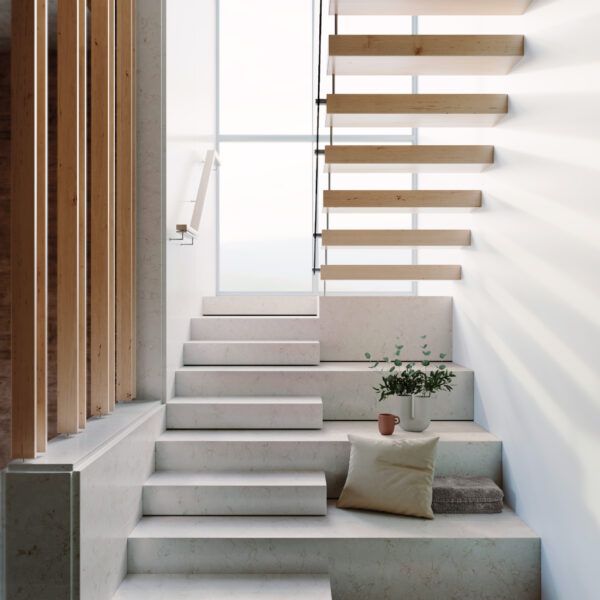 Purastone – Bianco Luxe — el material en un ambiente