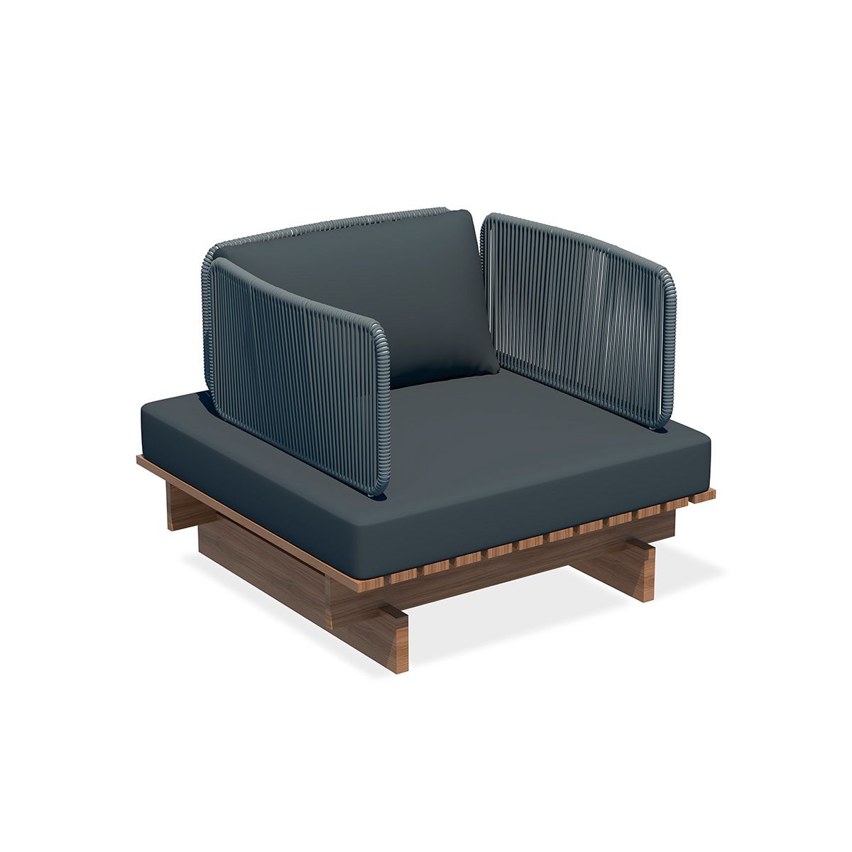Sillón Danúbio cuerda trenzada almohadón