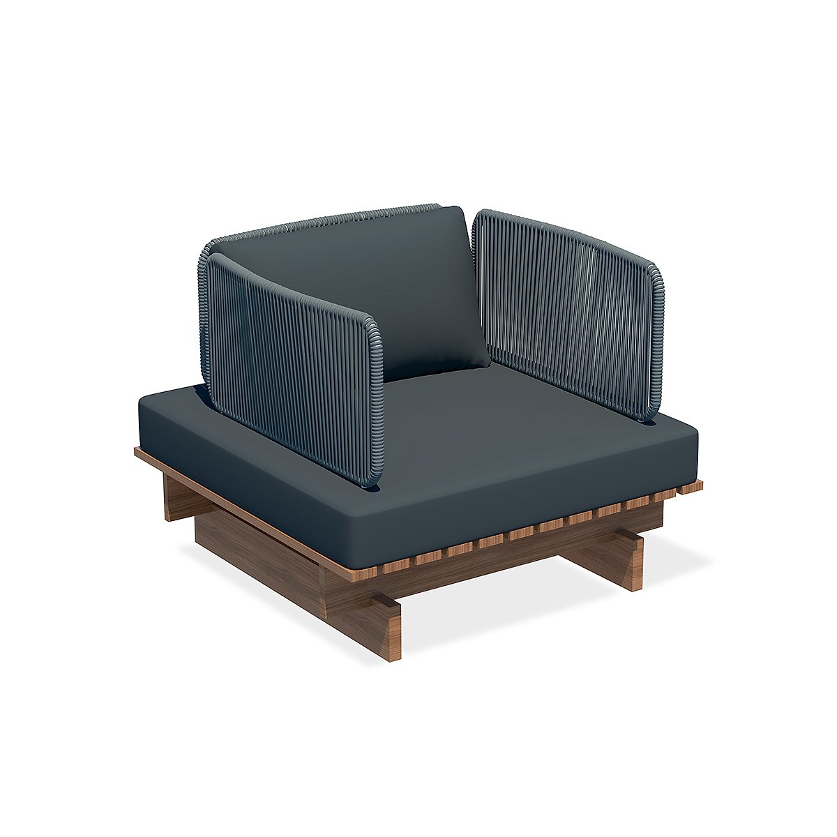 Sillón Danúbio cuerda trenzada almohadón