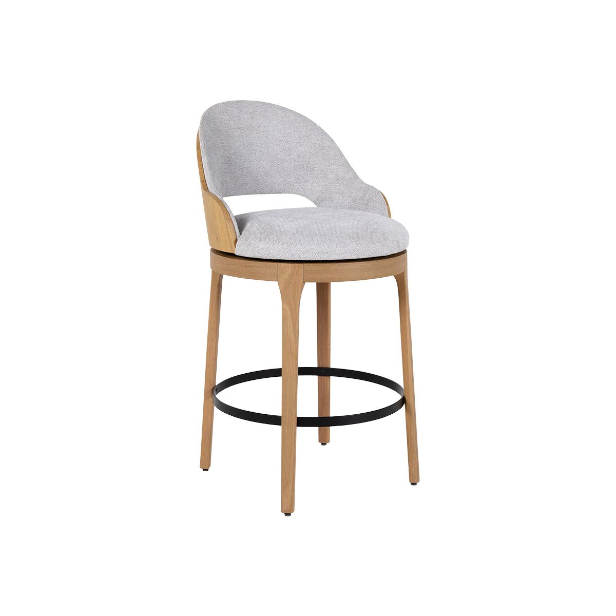 Banqueta Yves giratoria baja respaldo de madera
