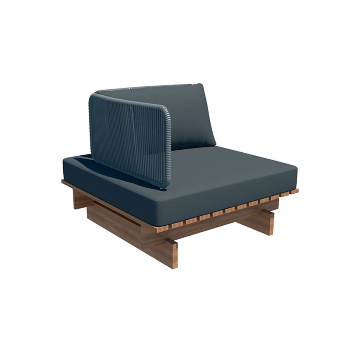 Sillón Danúbio cuerda trenzada con 1 brazo