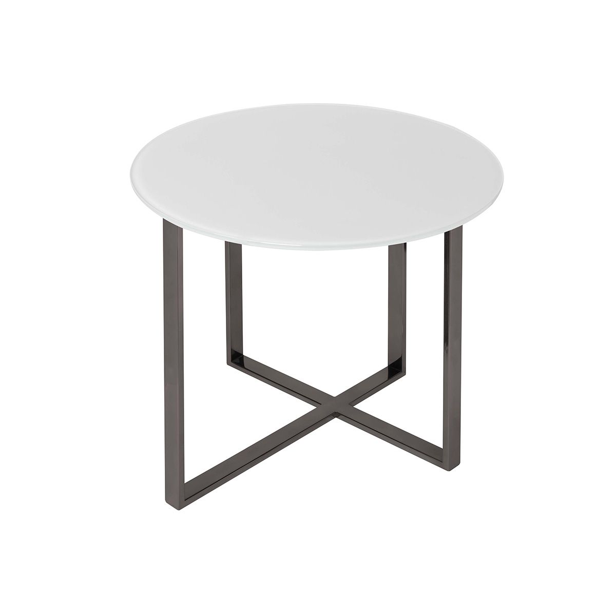 Mesa de apoyo Léo / 70 tapa de vidrio de color