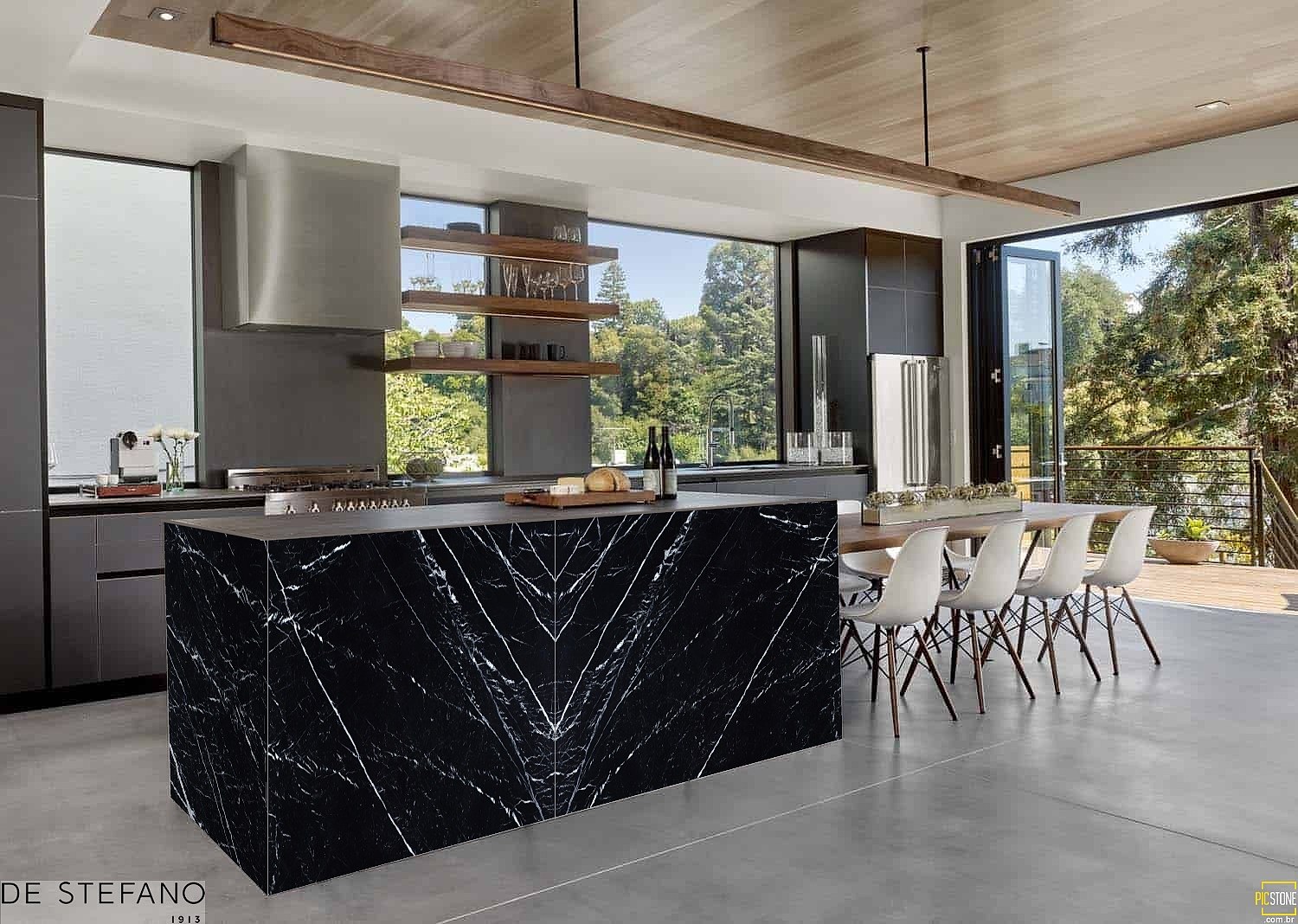 Mármol – Negro Marquina — el material en un ambiente